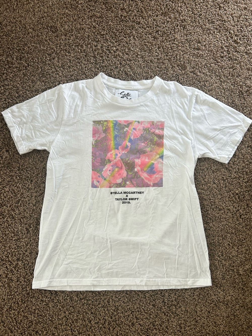 RARE Stella McCartney X Taylor Swift White Pink Floral T-Shirt 2019 Size M